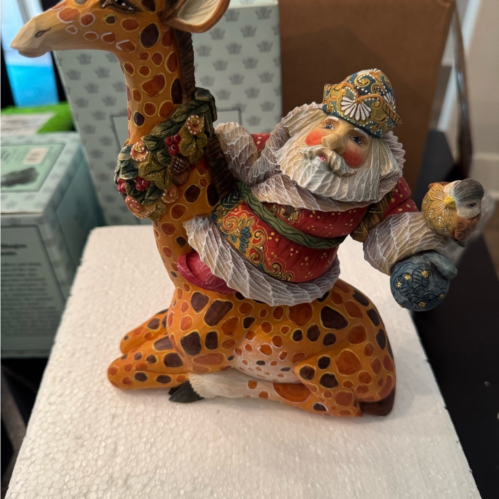 G. DeBrekht Ridin Tall Santa Figurine.  Limited Edition.  In box.